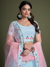 Anmol Sky Heavy Georgette Embroidery with Sequins Work Lehenga